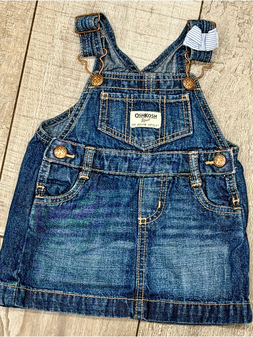 Girls OshKosh B'gosh Denim Overall Skirt  Size- 9M